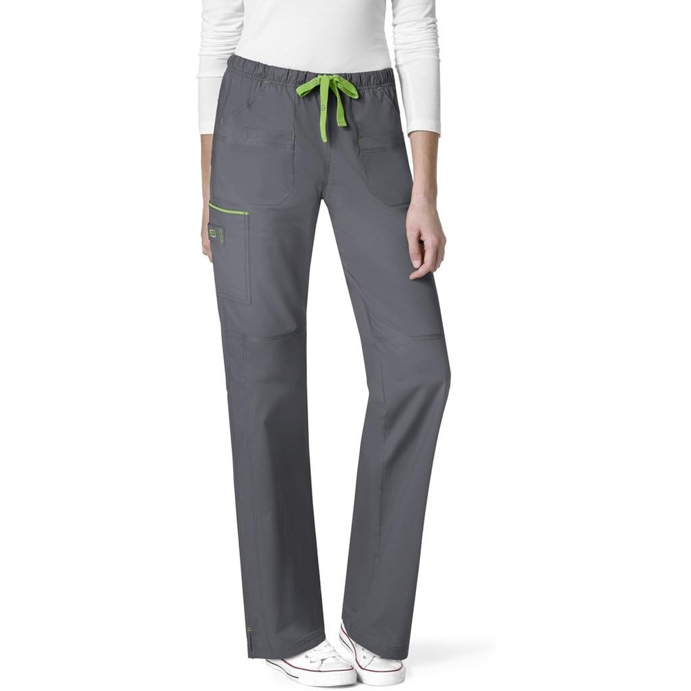 WonderWink Women’s Wonderflex Joy Denim Style Staight Leg Scrub Pant(Pewter)