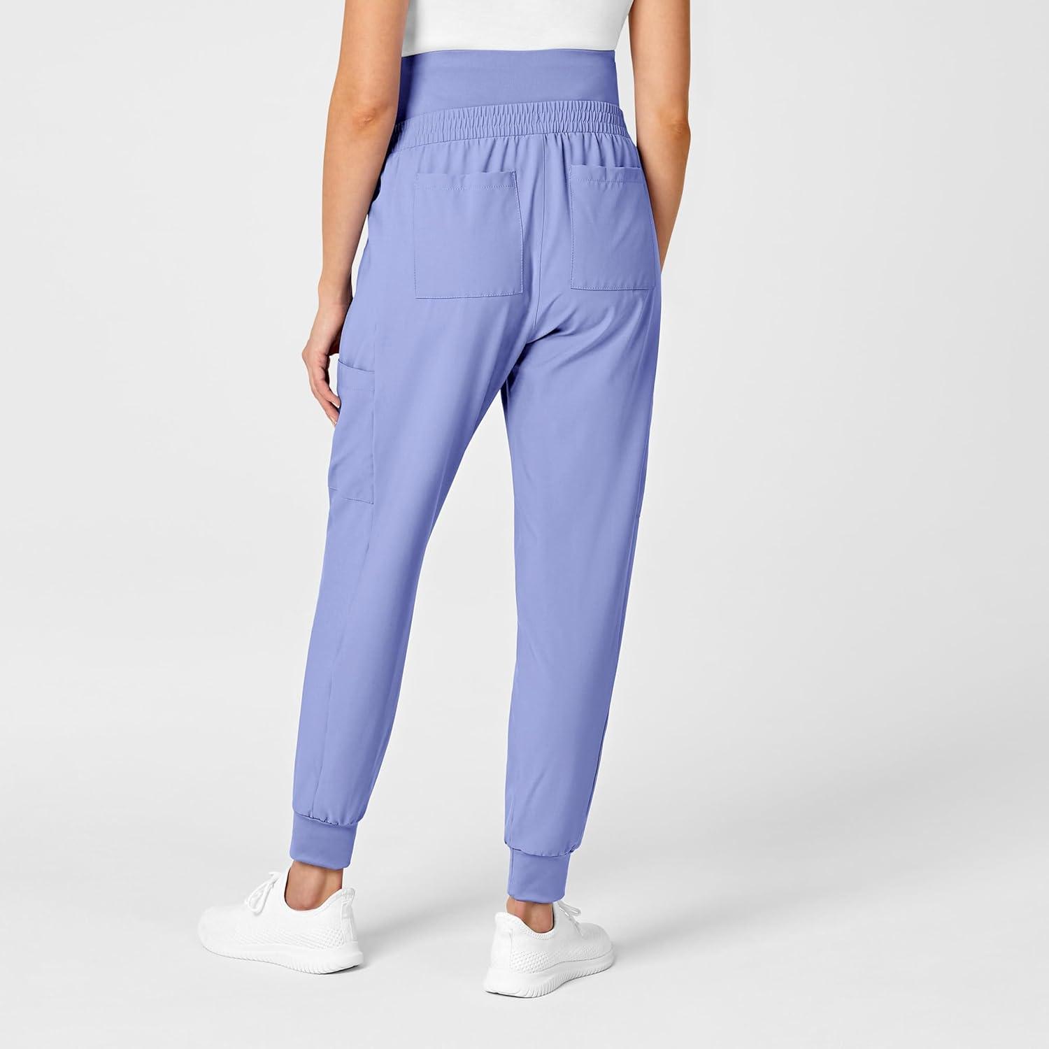 WonderWink Women’s W123 Maternity Jogger Scrub Pant(Ceil Blue)
