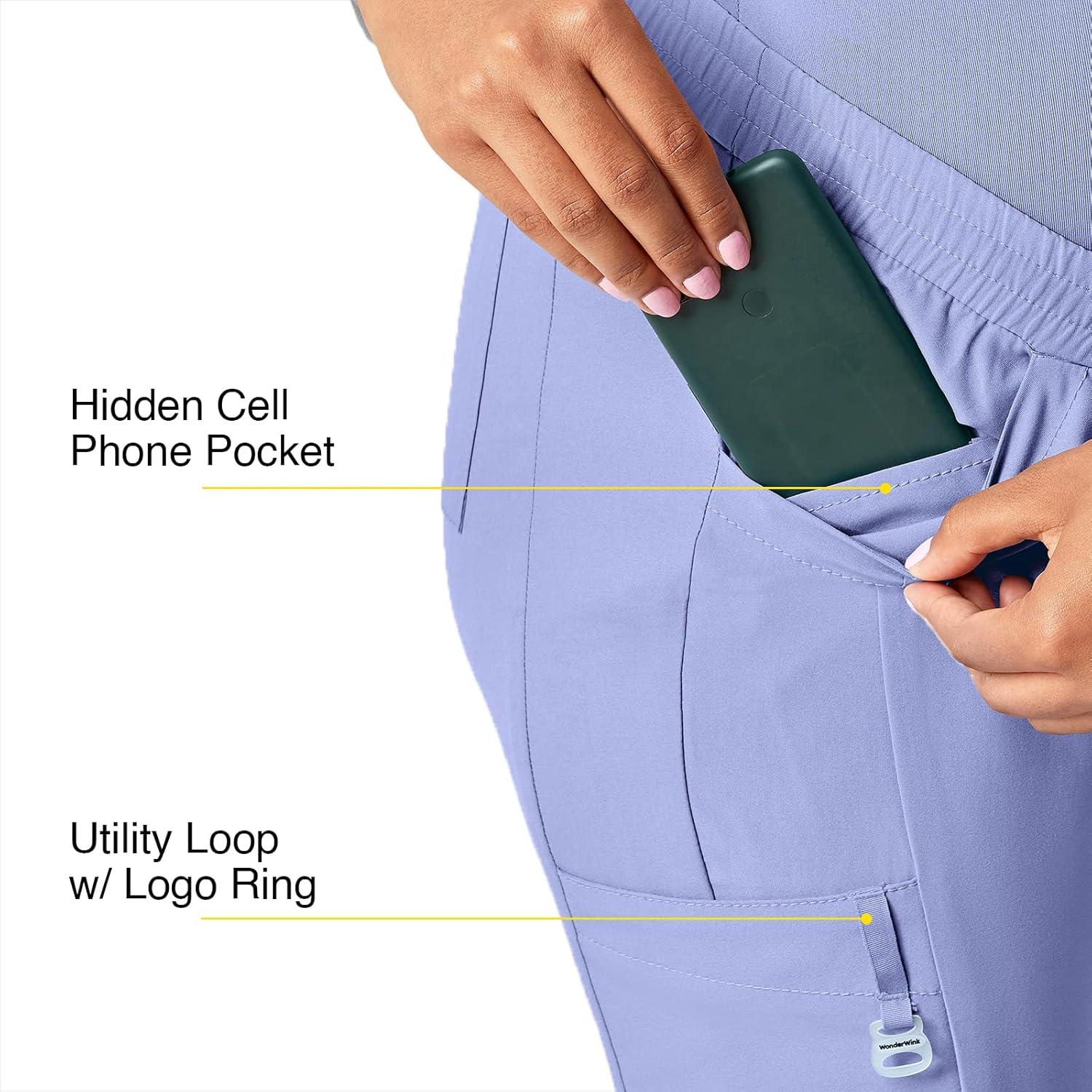 WonderWink Women’s W123 Maternity Jogger Scrub Pant(Ceil Blue)