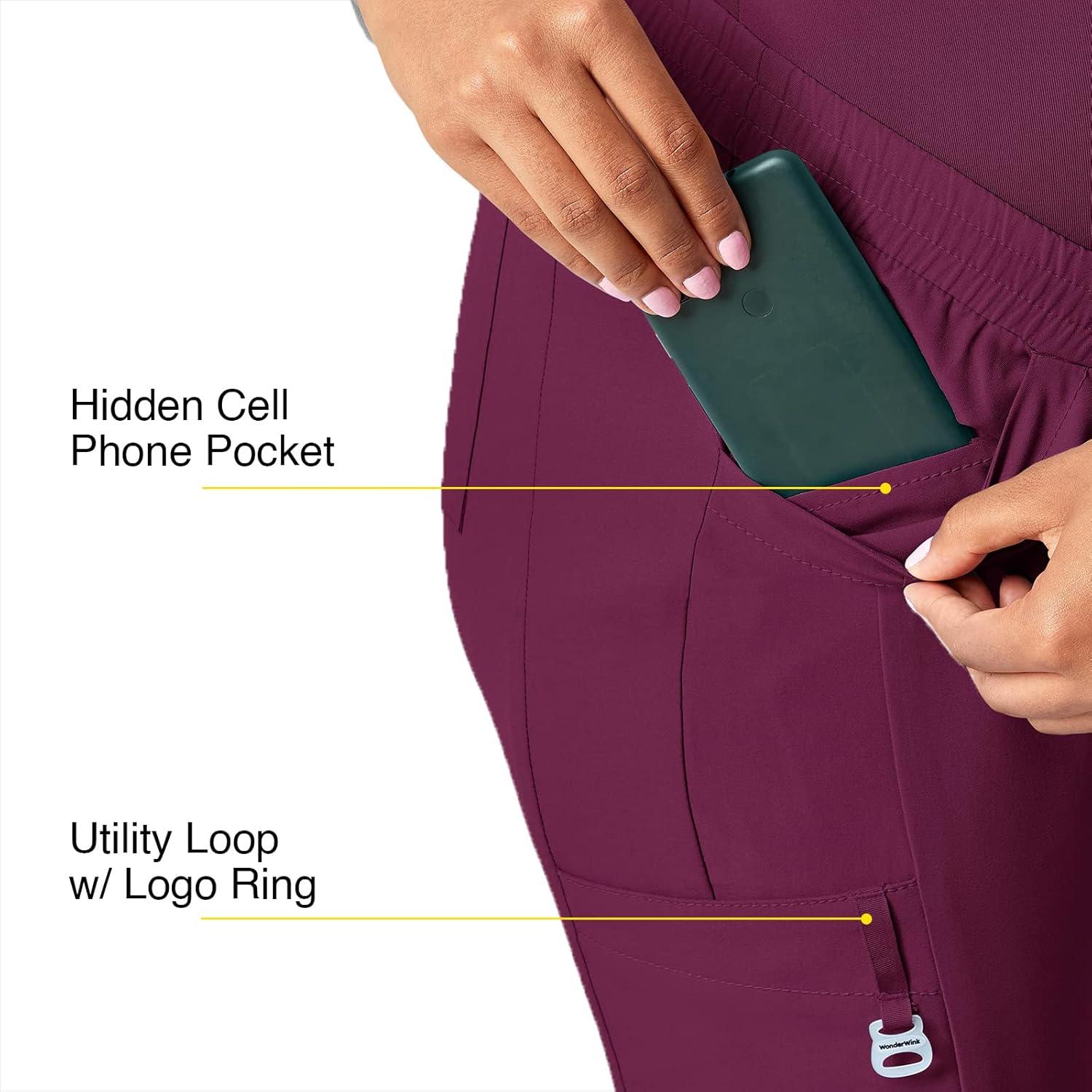 WonderWink Women’s W123 Maternity Jogger Scrub Pant(Wine)