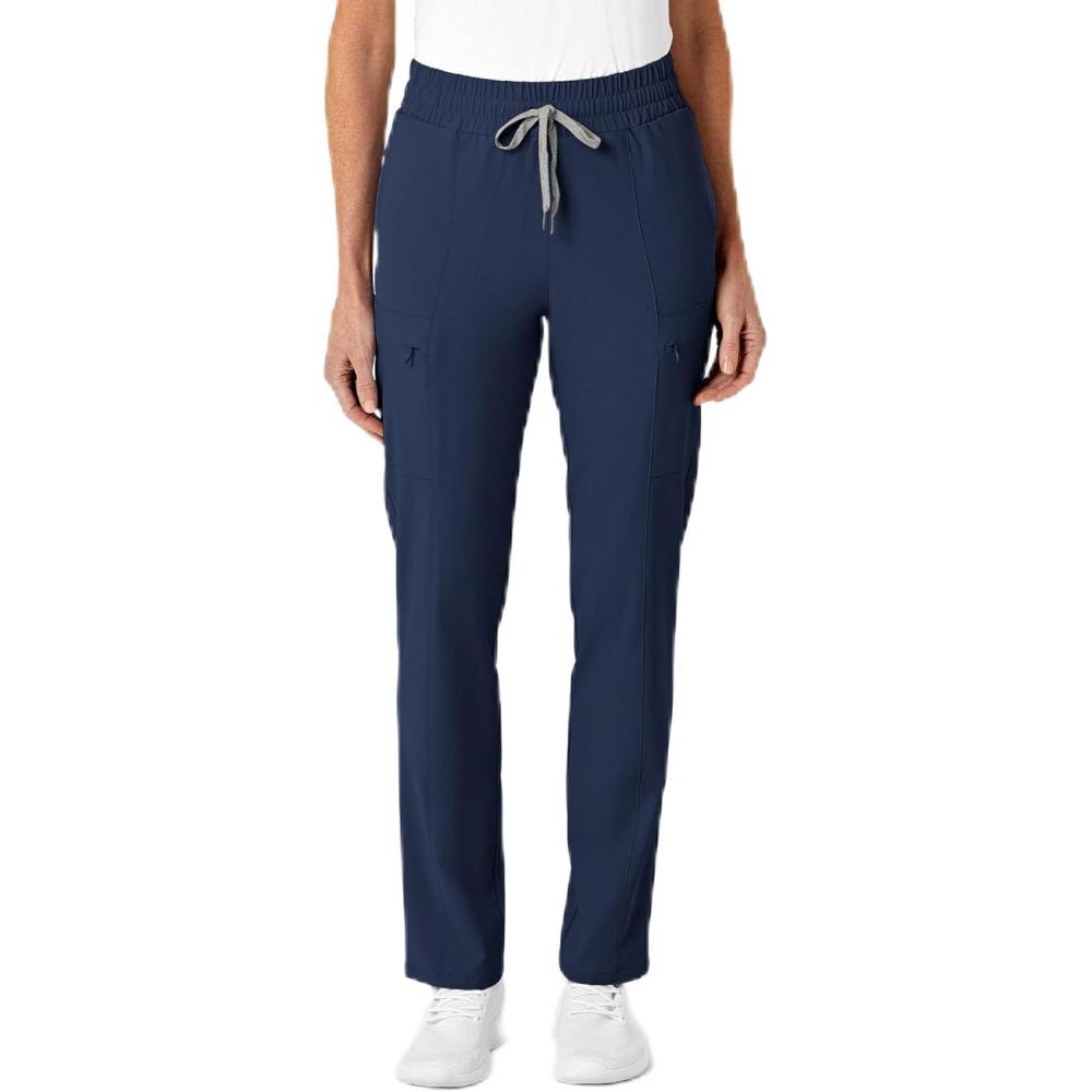 Wink Scrubs for Women, Renew, High-Waist Slim-Leg Pants with Drawstring and 5 Pockets(Navy)