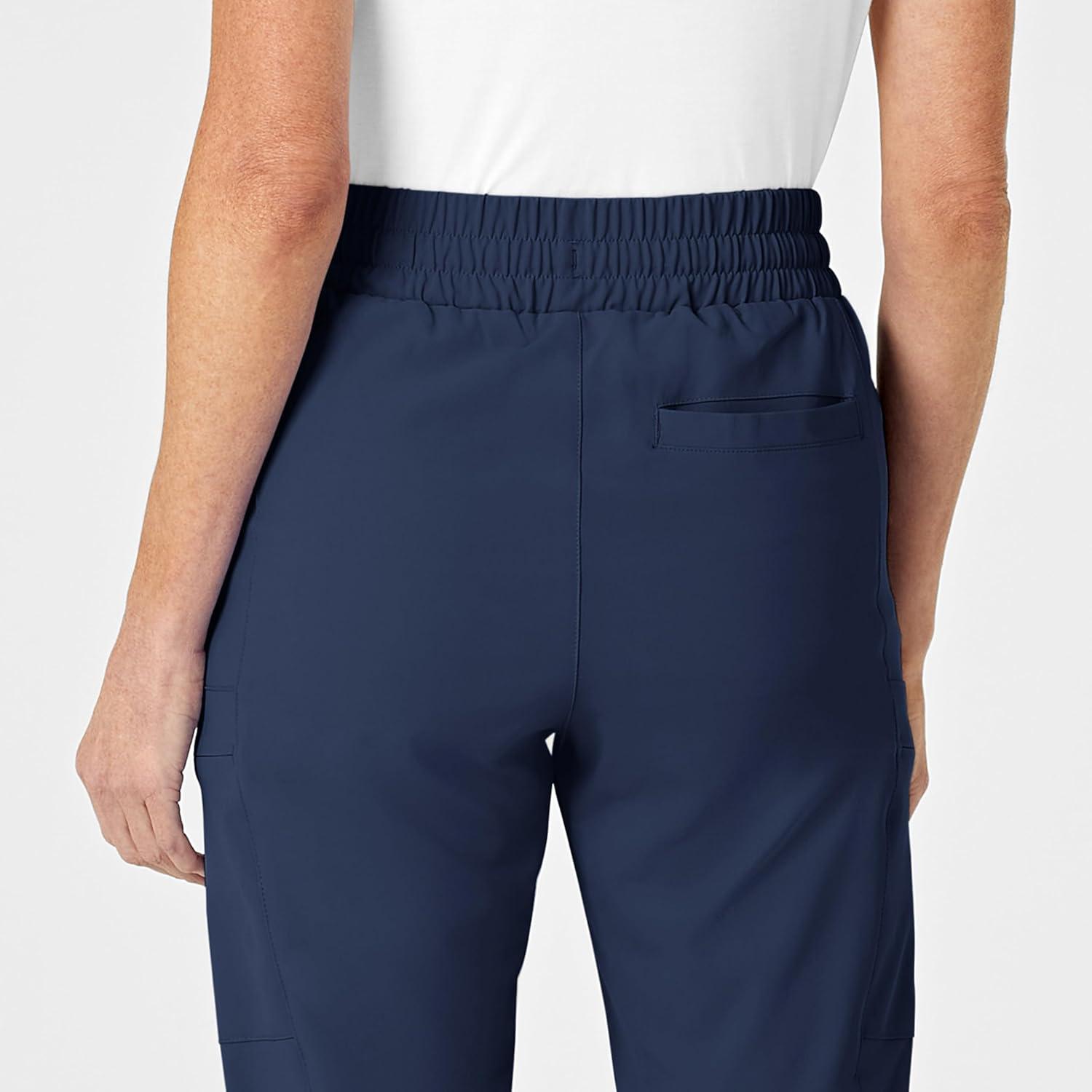 Wink Scrubs for Women, Renew, High-Waist Slim-Leg Pants with Drawstring and 5 Pockets(Navy)