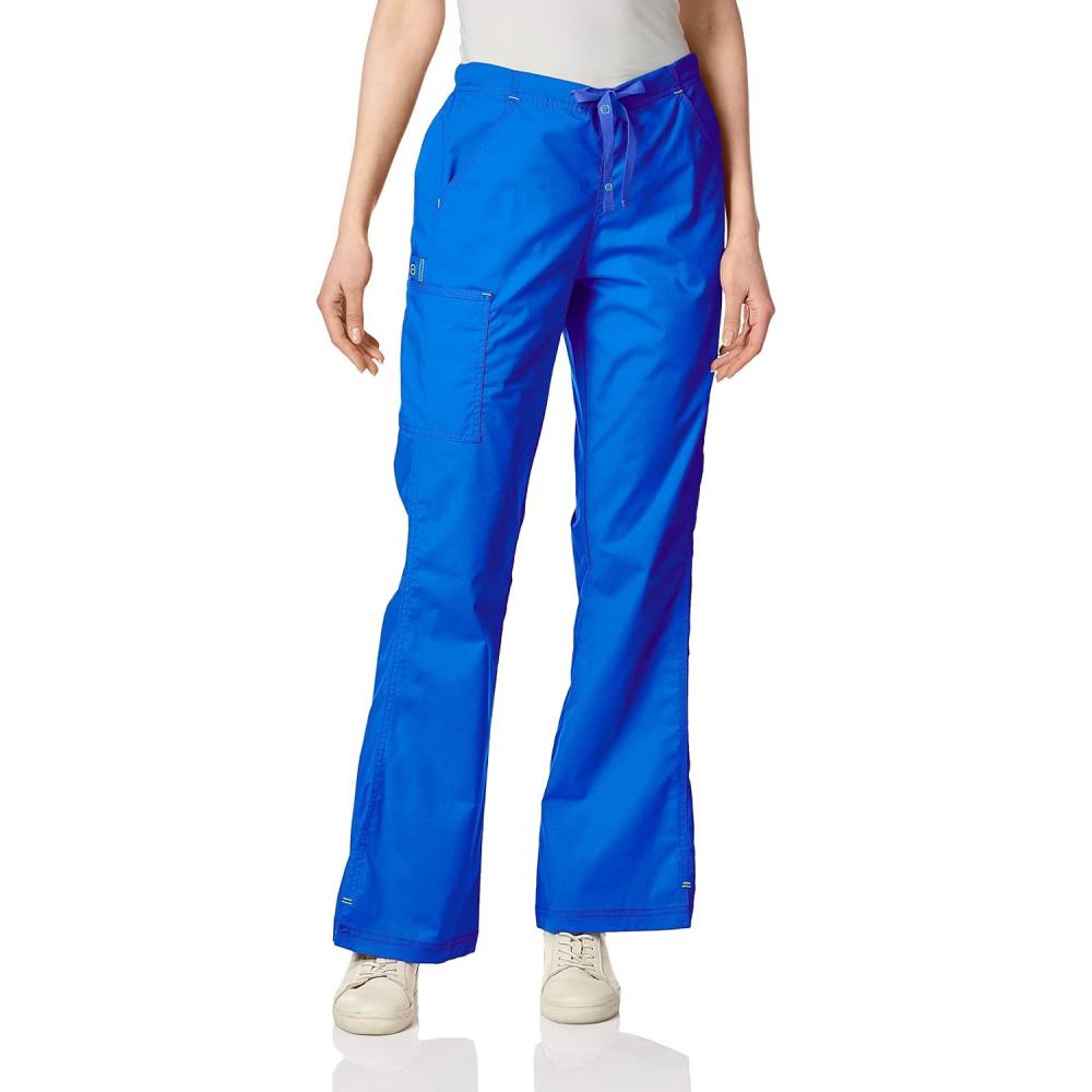 WonderWink Womens Grace Flare Leg Cargo PantMedical Scrubs Pants(Royal)