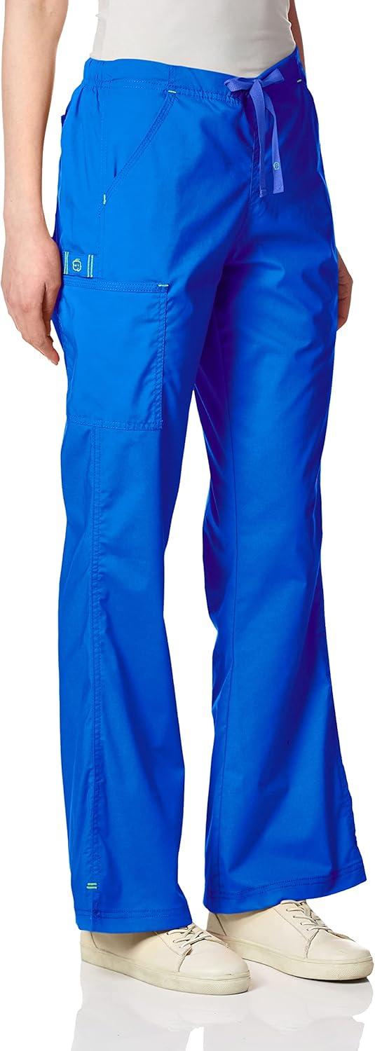 WonderWink Womens Grace Flare Leg Cargo PantMedical Scrubs Pants(Royal)