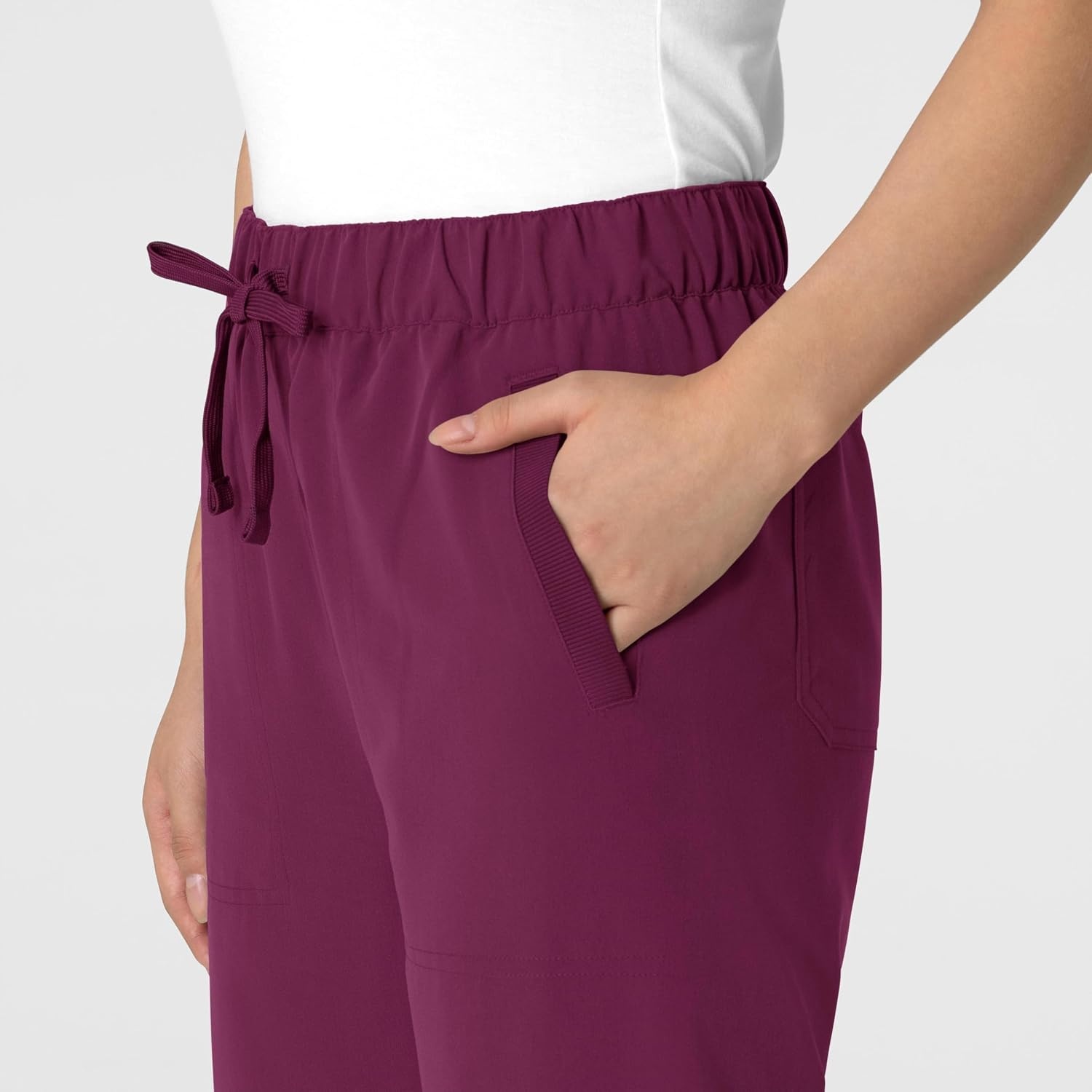 Wink Women’s Women’s Stovepipe High-Low Hem Scrub Pant(Wine)