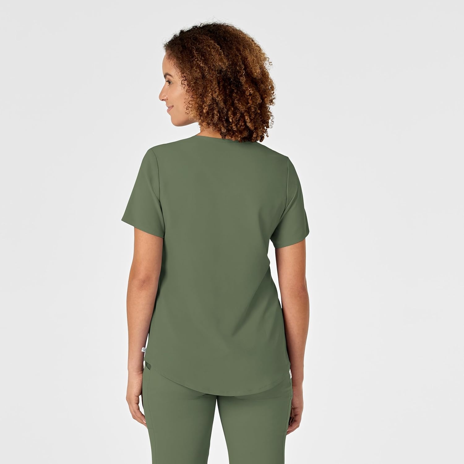 WonderWink womens Renew Women’s V-neck Top Medical Scrubs, Olive, Large US