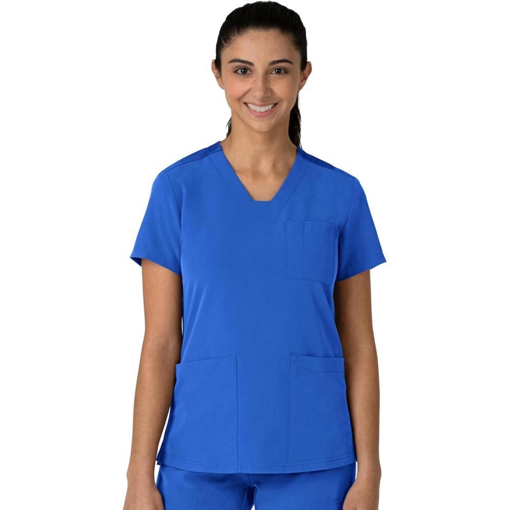 Wink Women’s Women’s Flex-n-Reach V-Neck Scrub Top(Royal)
