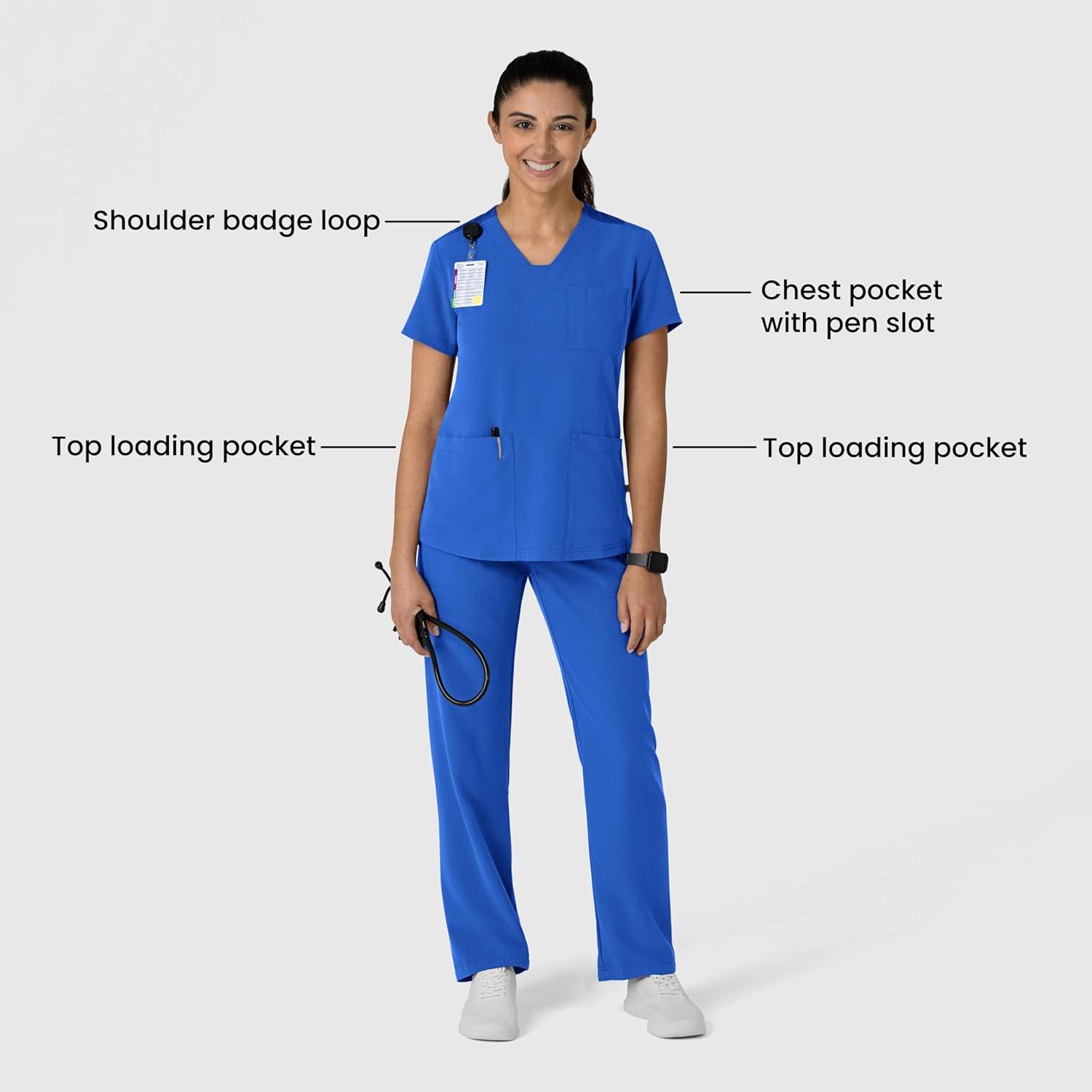 Wink Women’s Women’s Flex-n-Reach V-Neck Scrub Top(Royal)