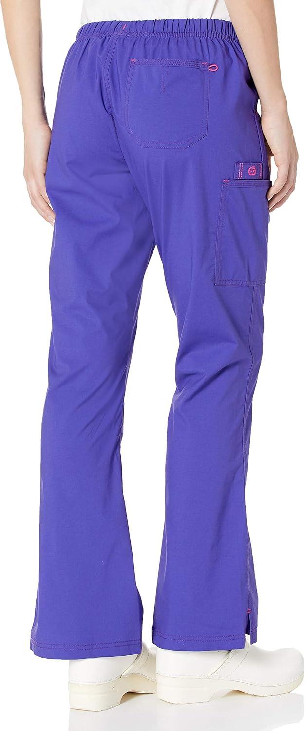 WonderWink Womens Grace Flare Leg Cargo PantMedical Scrubs Pants(Grape)