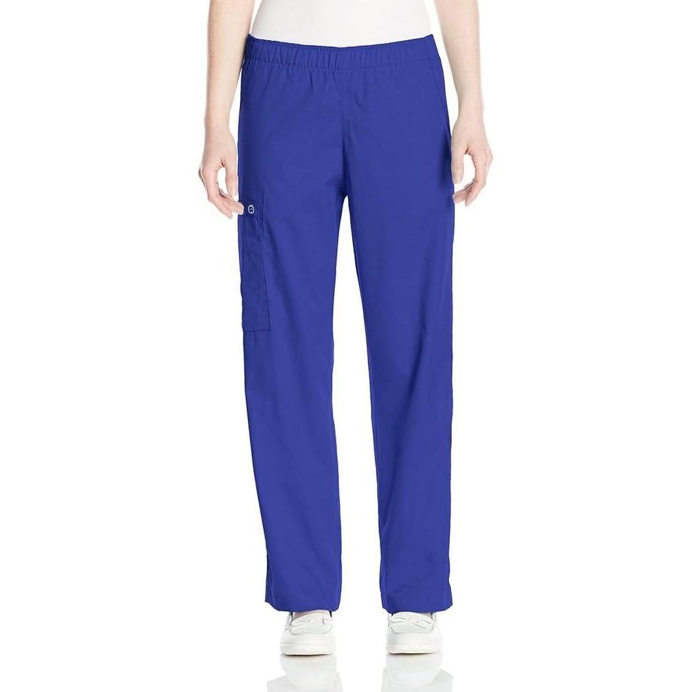 WINK WonderWORK Scrubs for Women, Pull-On Cargo Scrub Pants(Galaxy Blue)