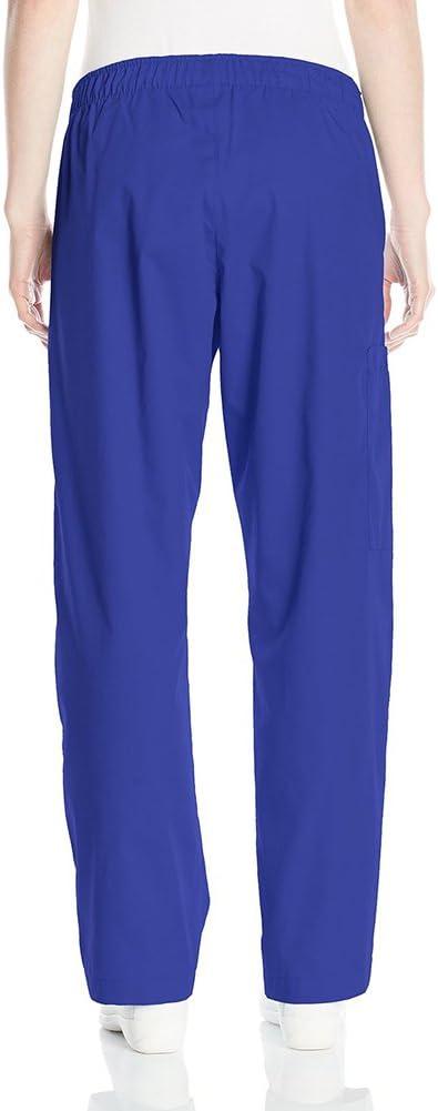 WINK WonderWORK Scrubs for Women, Pull-On Cargo Scrub Pants(Galaxy Blue)