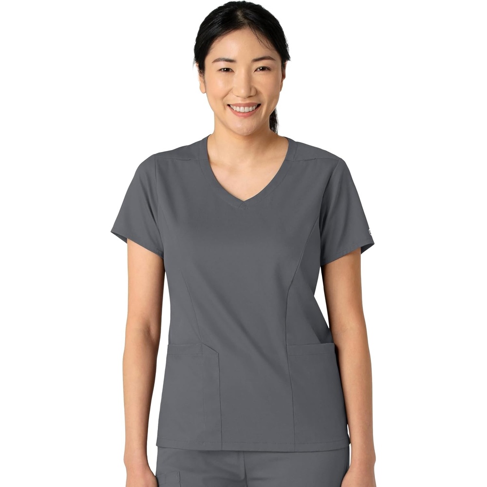 Wink Boundless Women’s 2-Pocket V-Neck Scrub Top(Pewter)