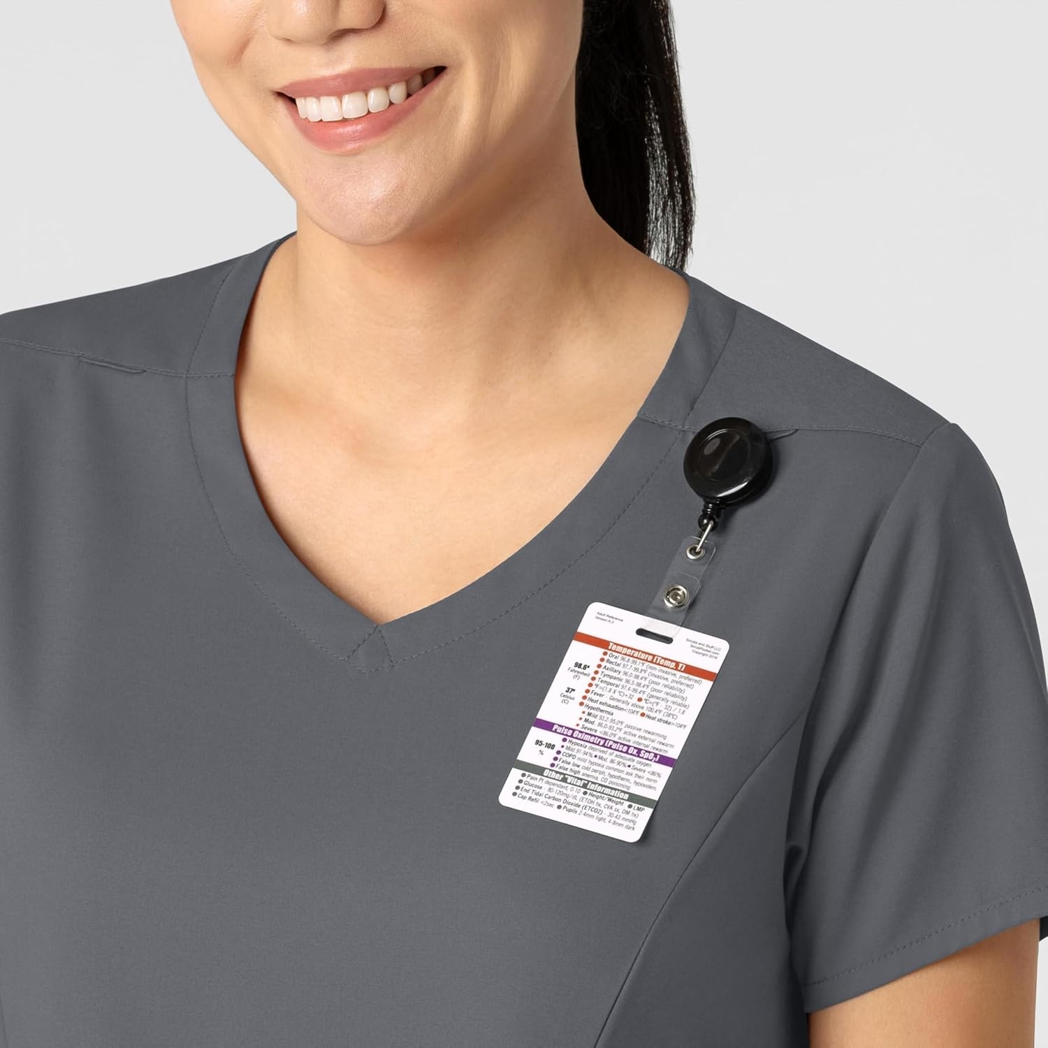 Wink Boundless Women’s 2-Pocket V-Neck Scrub Top(Pewter)