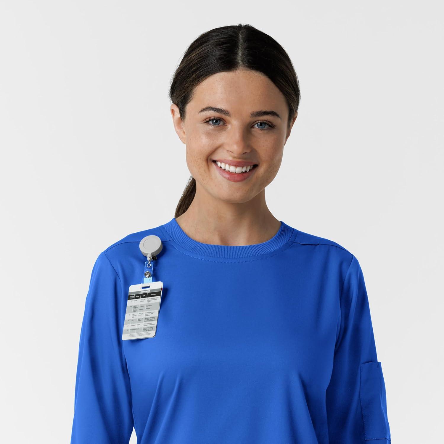 Wink Boundless Scrubs for Women, Classic Long Sleeve Scrub Tee – Royal, M