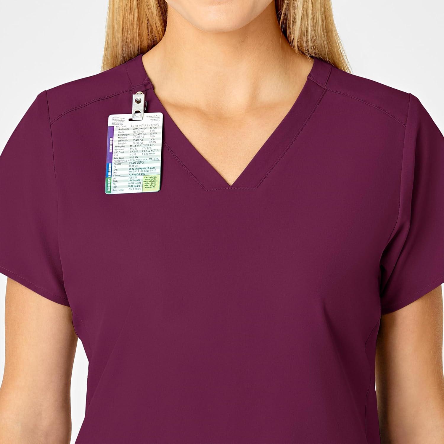 WonderWink womens Flex Back V-neck Top Medical Scrubs, Wine, XX-Small US