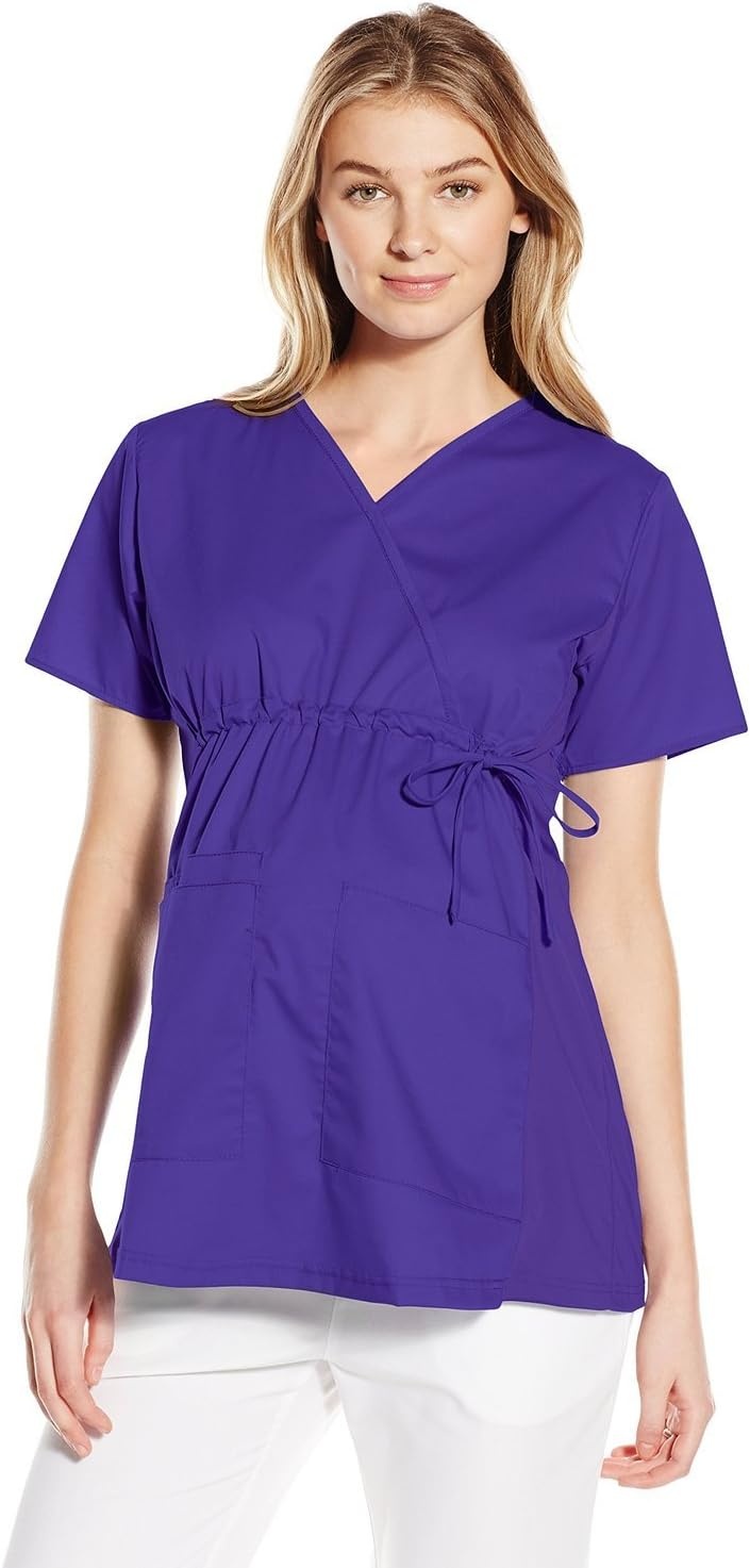 Wink W123 Maternity V-Neck Scrub Top(Grape)