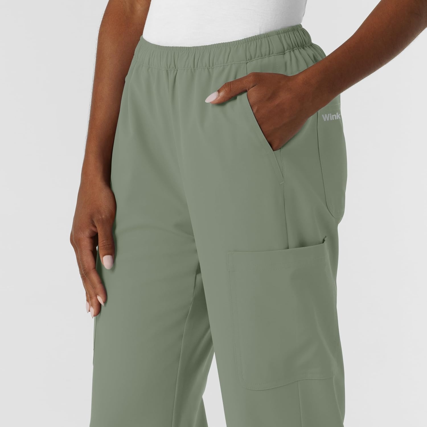 Wink NURTUR Women’s Straight Leg Cargo Scrub Pant, Sage, L PET