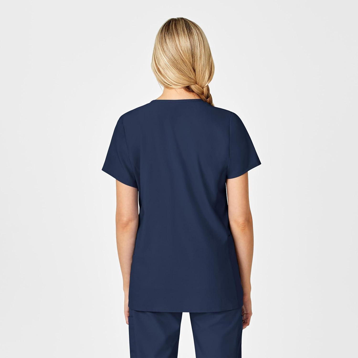 Wink Scrubs for Women, W123, Maternity V-Neck Tops with 5 Pockets(Navy)