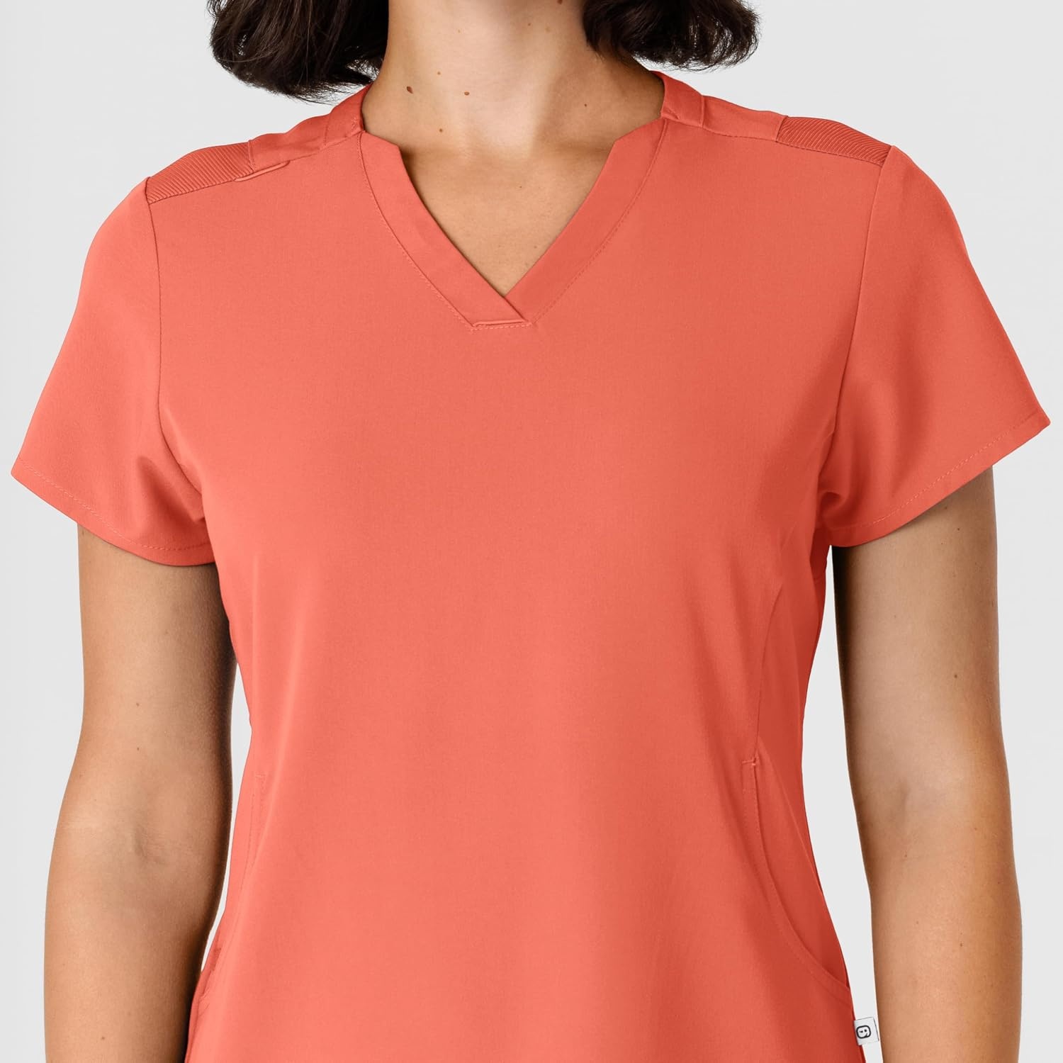 Wink Nova Women’s Flex-n-Reach Shoulder Panel V-Neck Scrub Top(Sugar Coral)