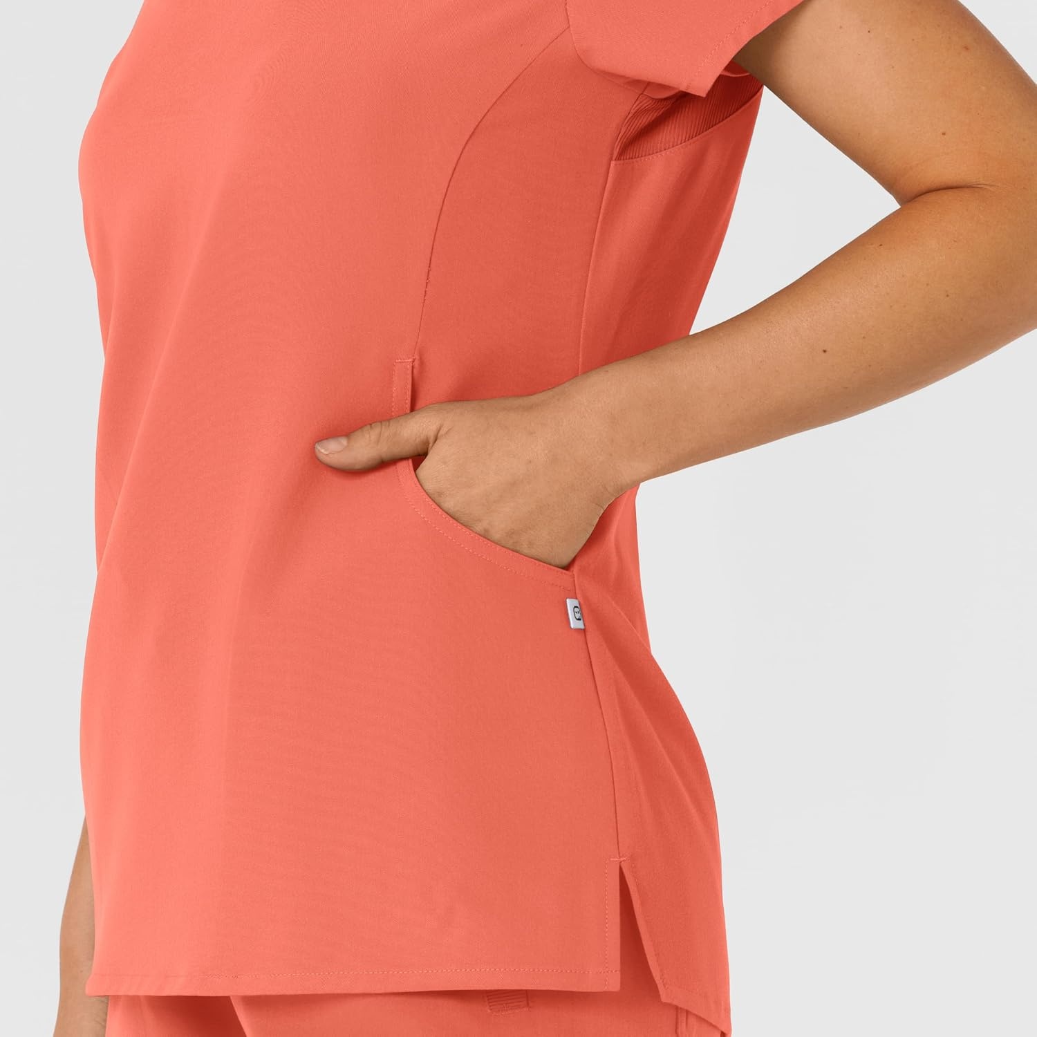 Wink Nova Women’s Flex-n-Reach Shoulder Panel V-Neck Scrub Top(Sugar Coral)