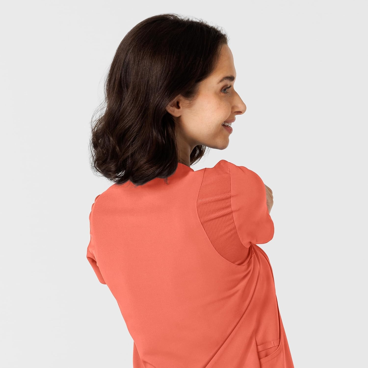 Wink Nova Women’s Flex-n-Reach Shoulder Panel V-Neck Scrub Top(Sugar Coral)