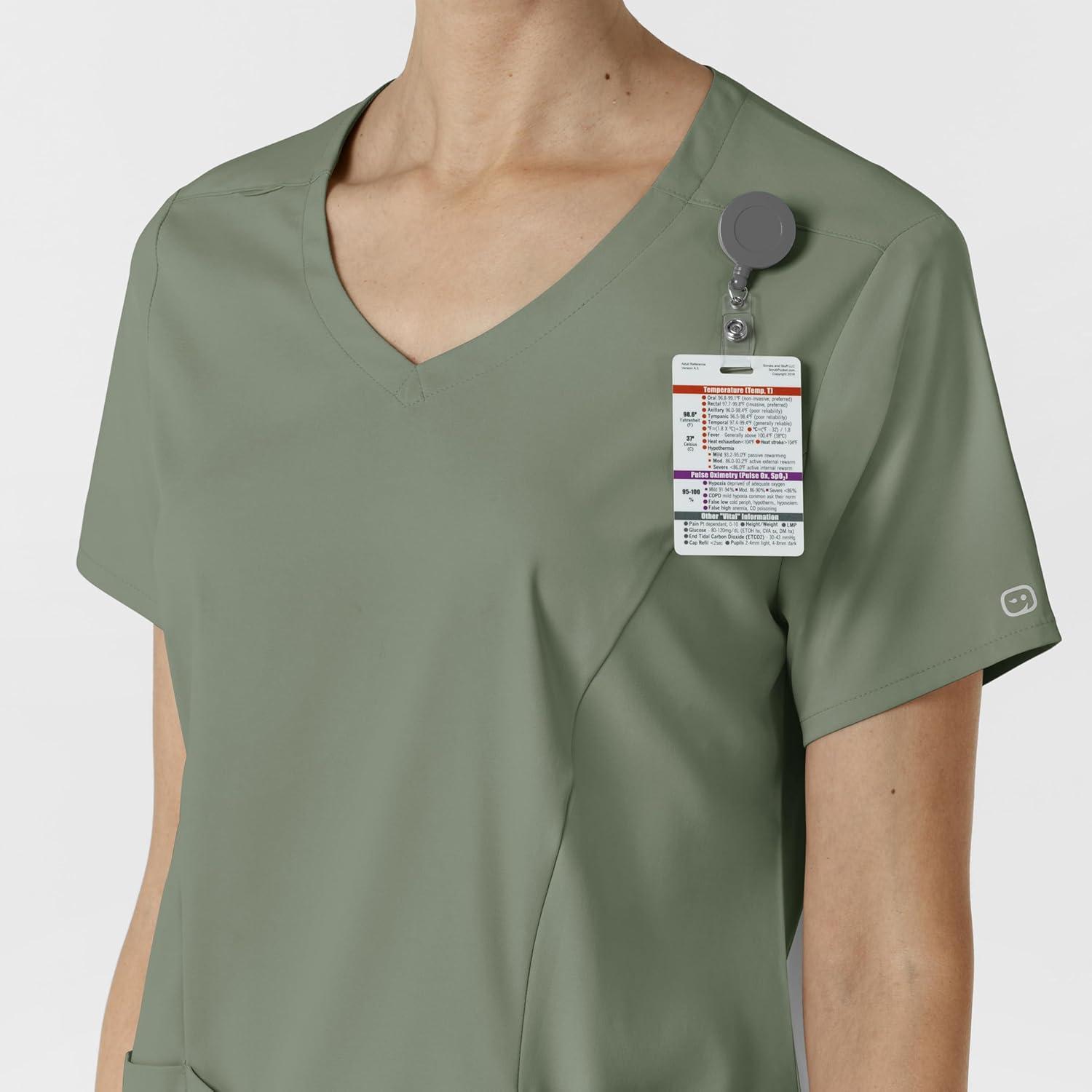 Wink Boundless Women’s 2-Pocket V-Neck Scrub Top – Sage, M
