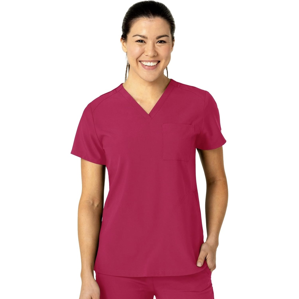 Wink Women’s Women’s Flex-n-Reach V-Neck Scrub Top(Viva Magenta)