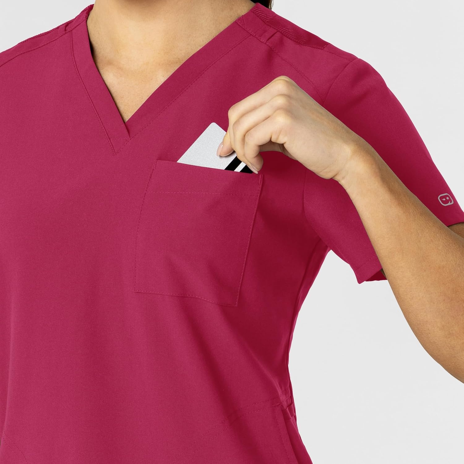 Wink Women’s Women’s Flex-n-Reach V-Neck Scrub Top(Viva Magenta)