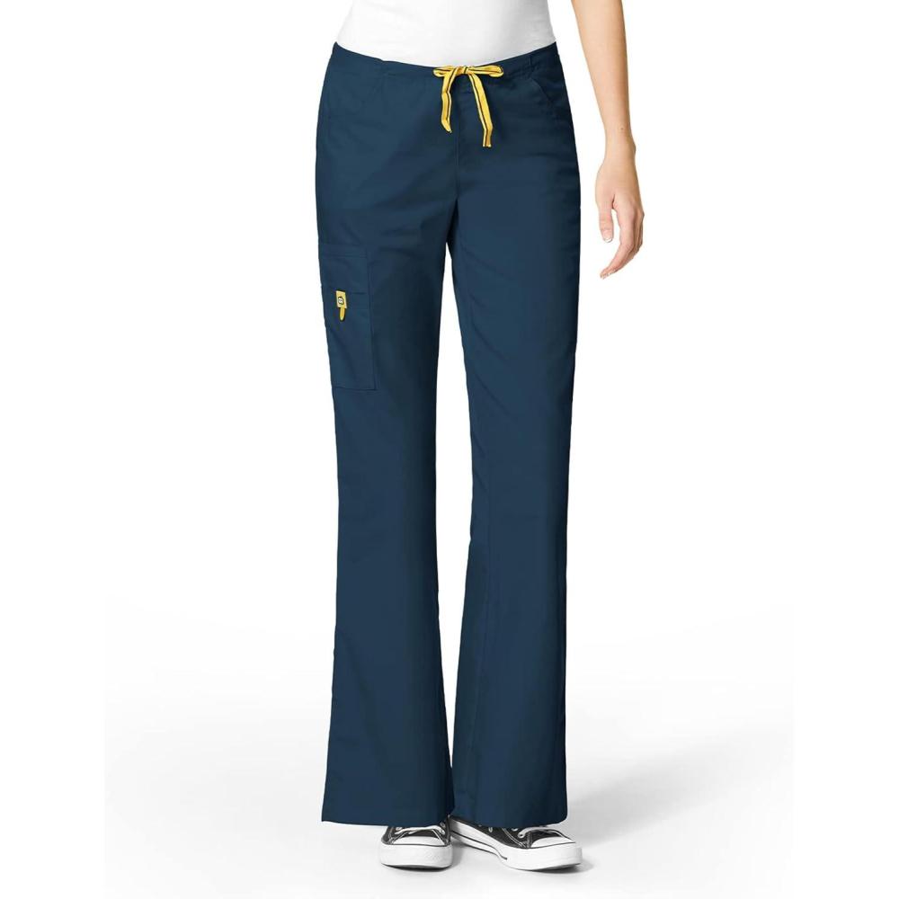 WonderWink Women’s Scrubs Romeo Six-Pocket Flare Leg Pant – XS-5XL, 6 Pockets, Elastic Waistband with Convertible Drawstring(Caribbean)