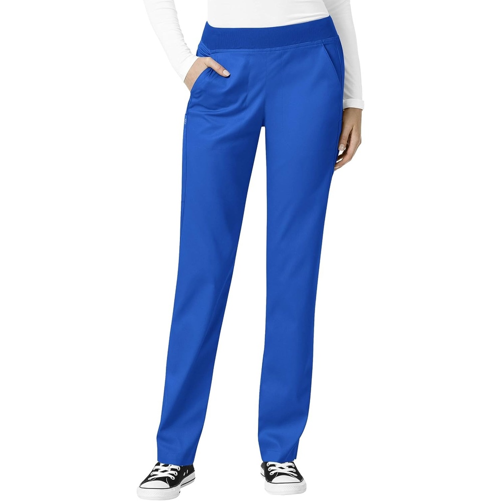 WonderWink Women’s Women’s Knit Waist Cargo Scrub Pant(Royal)
