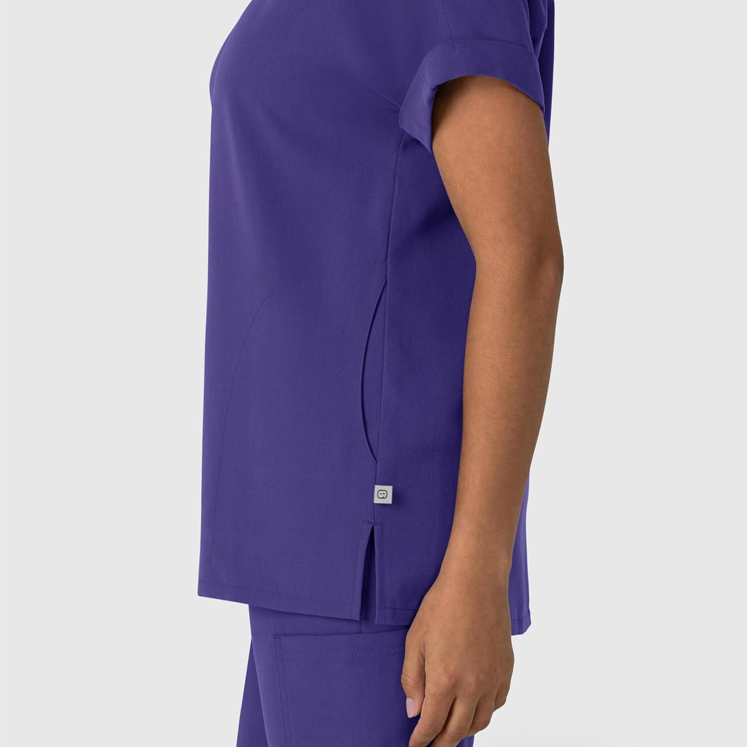 Wink Women’s Women’s Drop Shoulder Boxy Scrub Top(Grape)