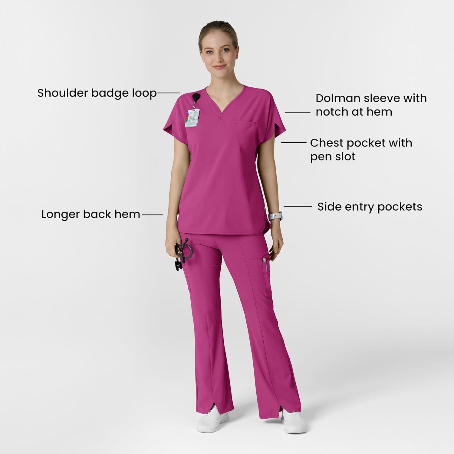Wink Women’s Scrub Top(Raspberry)