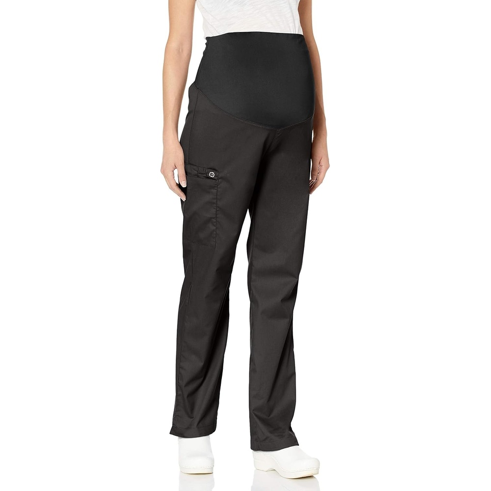 WonderWink Women’s Wonderwork Scrubs for Maternity Cargo Scrub Pants(Black)
