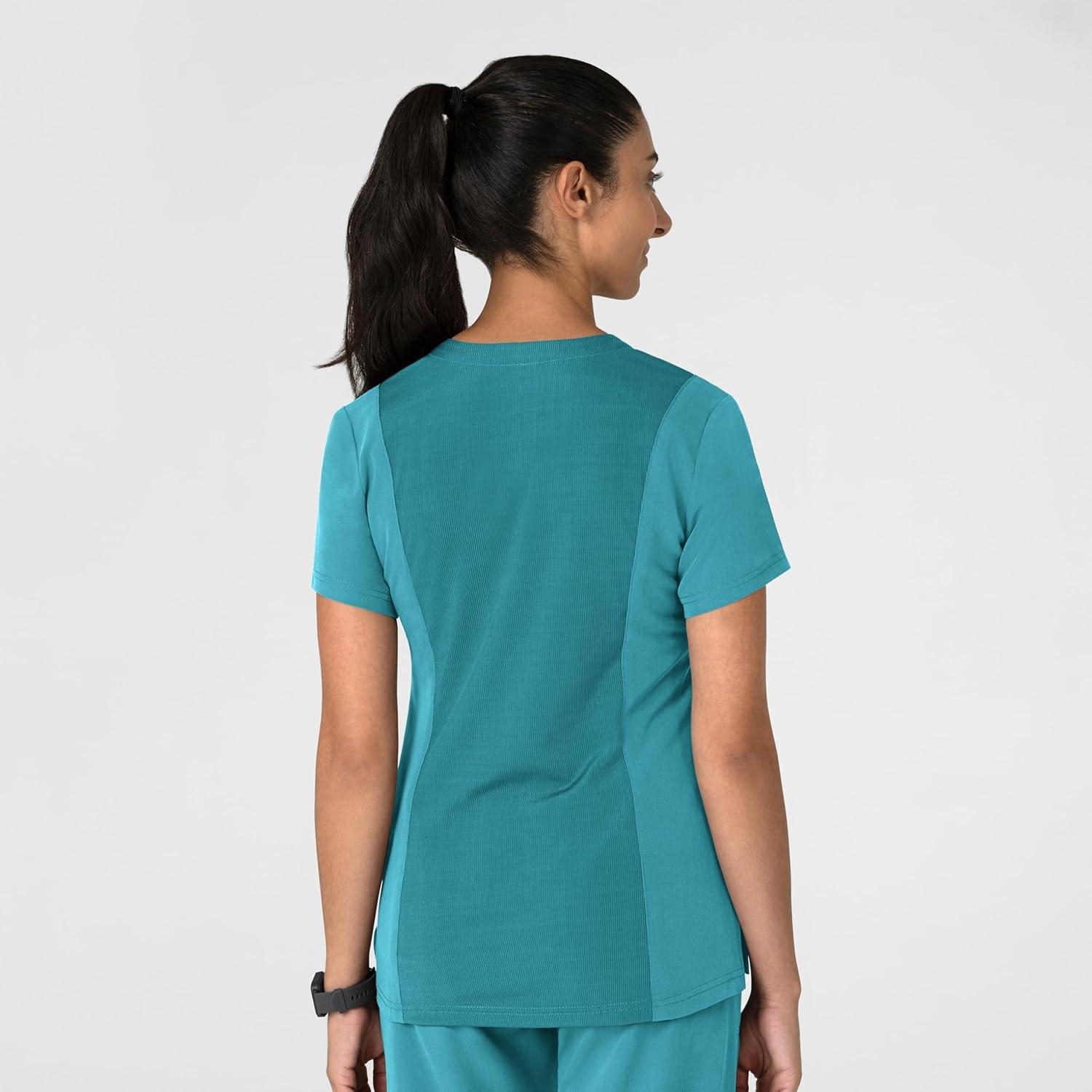 Wink Women’s Women’s Flex-n-Reach V-Neck Scrub Top(Teal Blue)