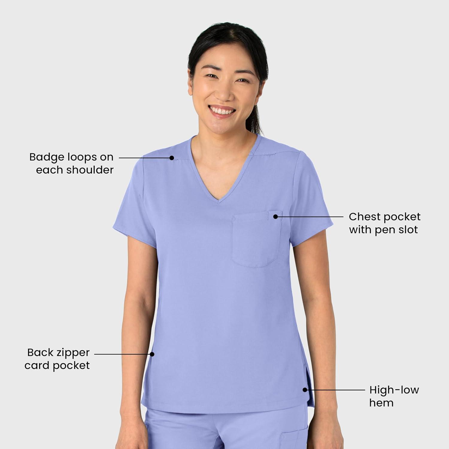 Wink Womens Scrub Top(Ceil Blue)