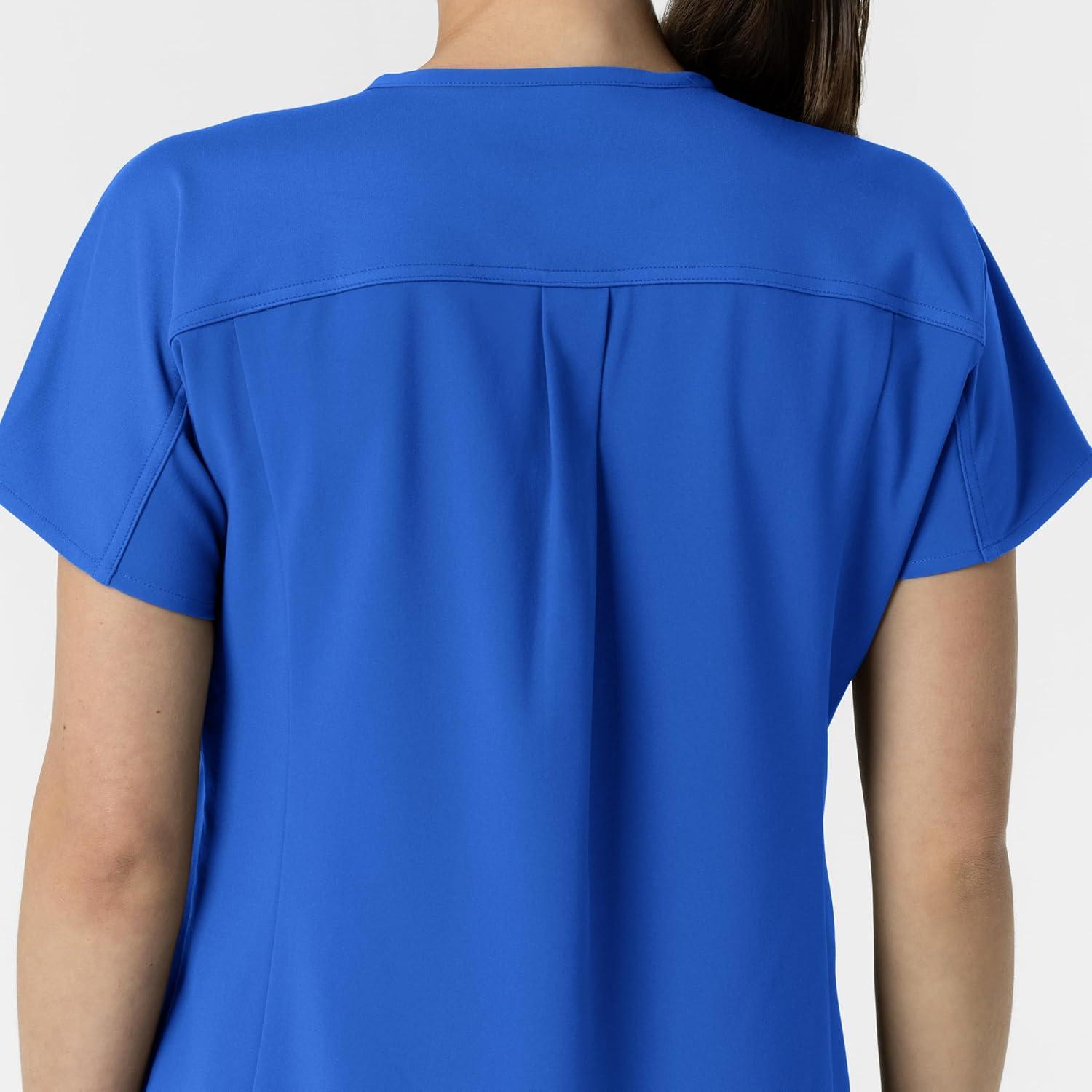 Wink Women’s Women’s V-Neck Tunic Scrub Top(Royal)