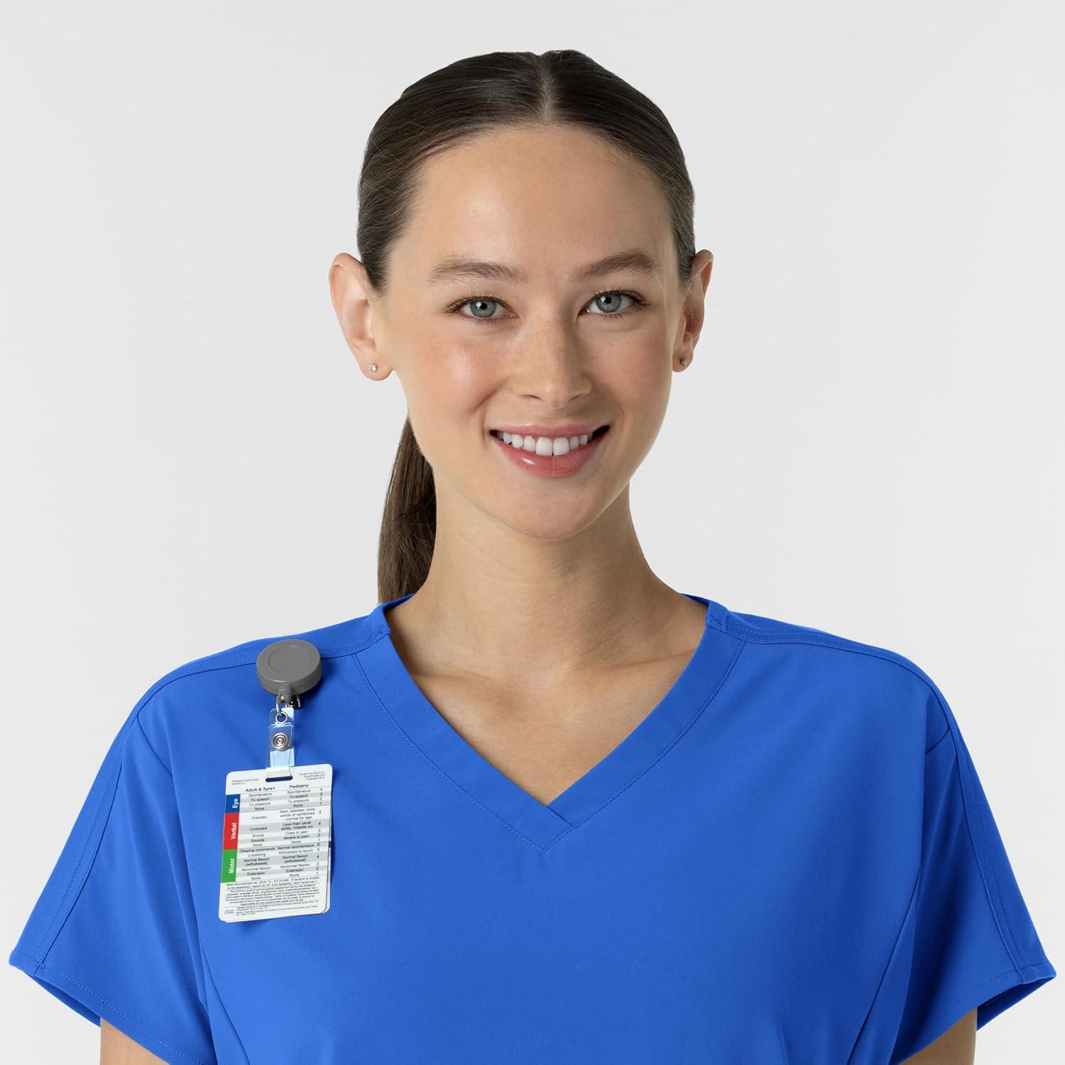 Wink Women’s Women’s V-Neck Tunic Scrub Top(Royal)