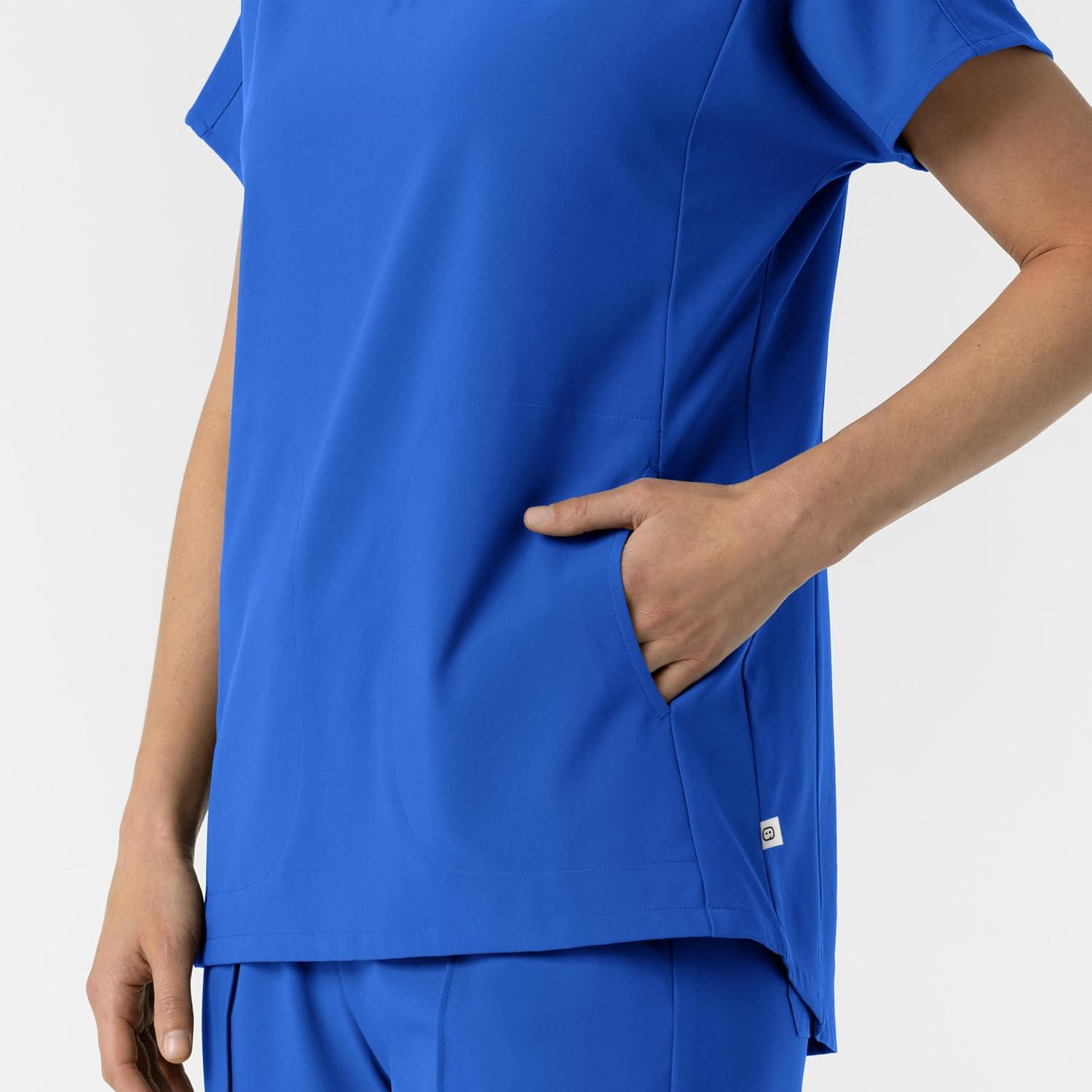 Wink Women’s Women’s V-Neck Tunic Scrub Top(Royal)