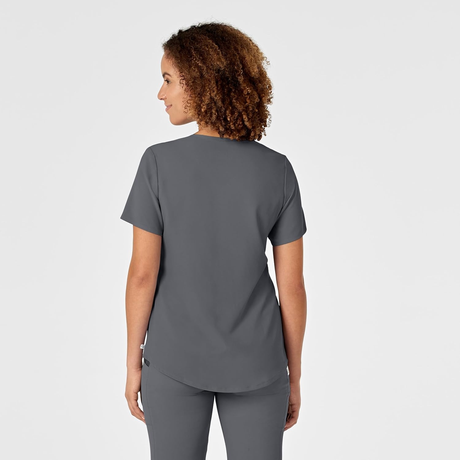 WonderWink RENEW Women’s V-Neck Scrub Top, Pewter, XS
