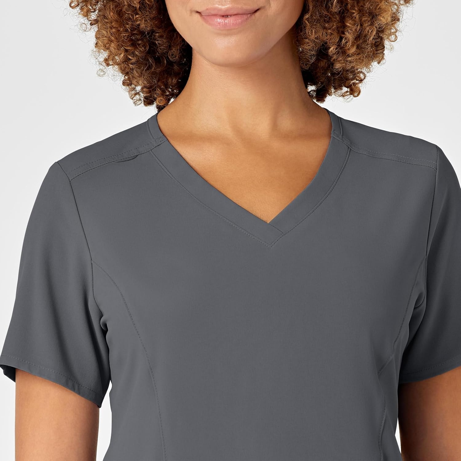 WonderWink RENEW Women’s V-Neck Scrub Top, Pewter, XS