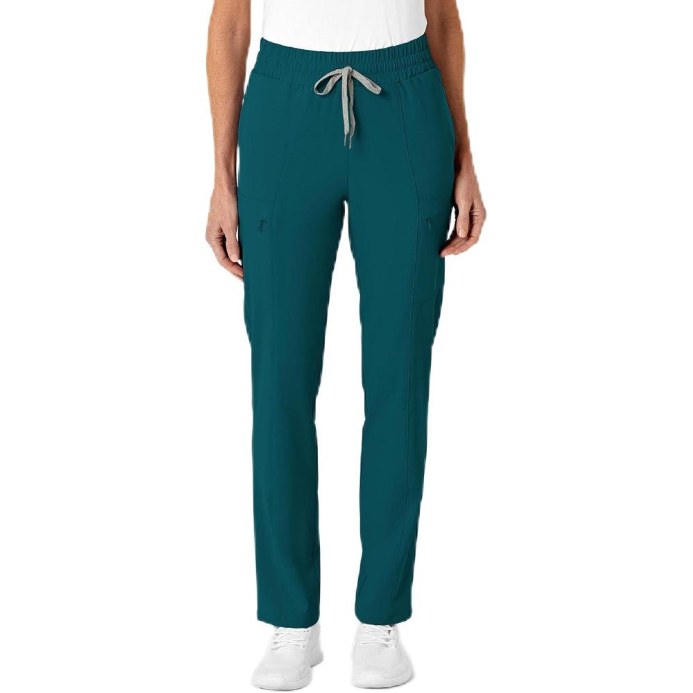 Wink Scrubs for Women, Renew, High-Waist Slim-Leg Pants with Drawstring and 5 Pockets(Caribbean Blue)
