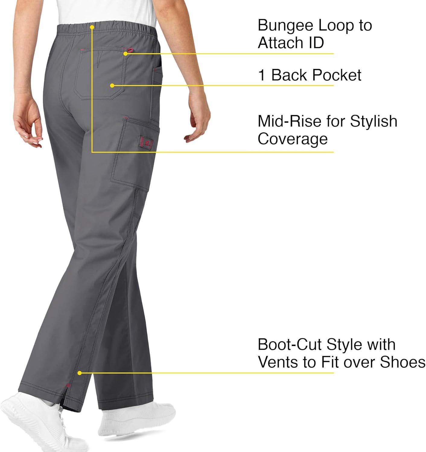 WonderWink Women’s Wonderflex Faith Scrub Pant(Pewter)