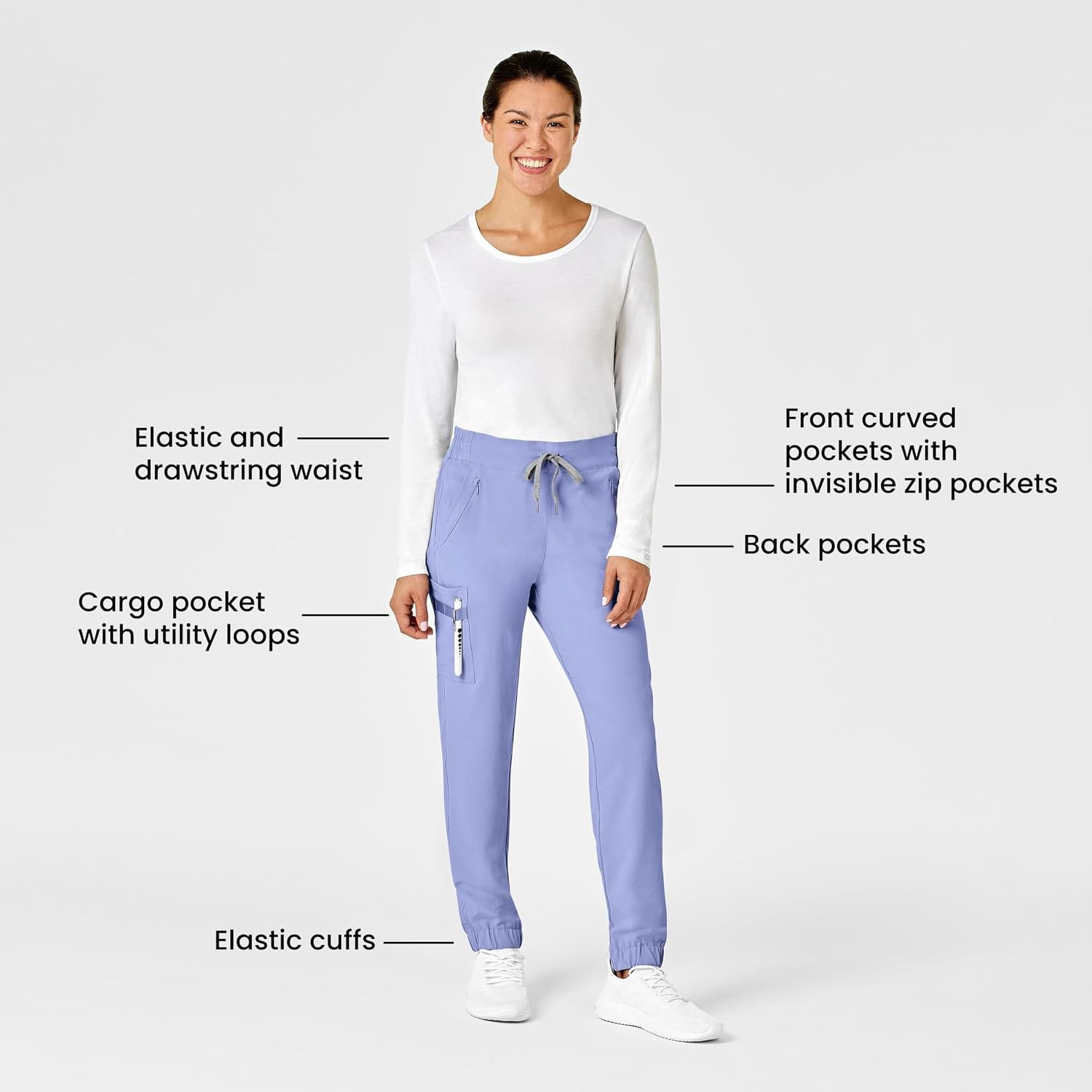 Wink Renew Women’s Jogger Scrub Pant(Ceil Blue)