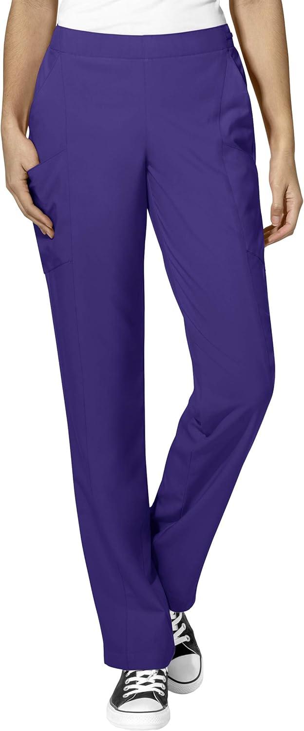 WonderWink W123 Women’s Stylized V-neck Top & Flat Front Double Cargo Pant Scrub Set + Badge Reel(Grey)