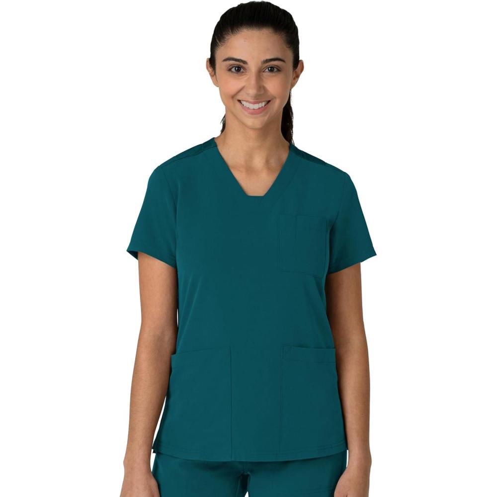 Wink Women’s Women’s Flex-n-Reach V-Neck Scrub Top(Caribbean)