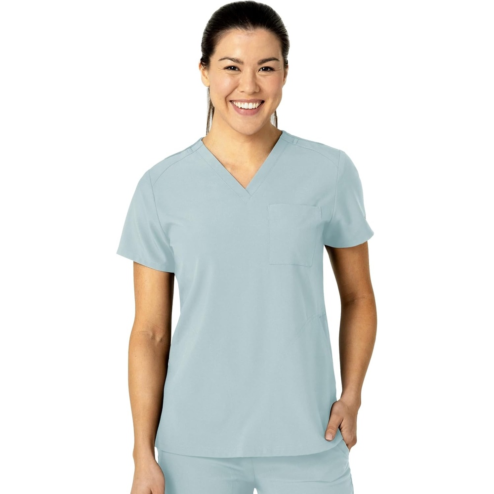 Wink Women’s Women’s Flex-n-Reach V-Neck Scrub Top(Sky Blue)
