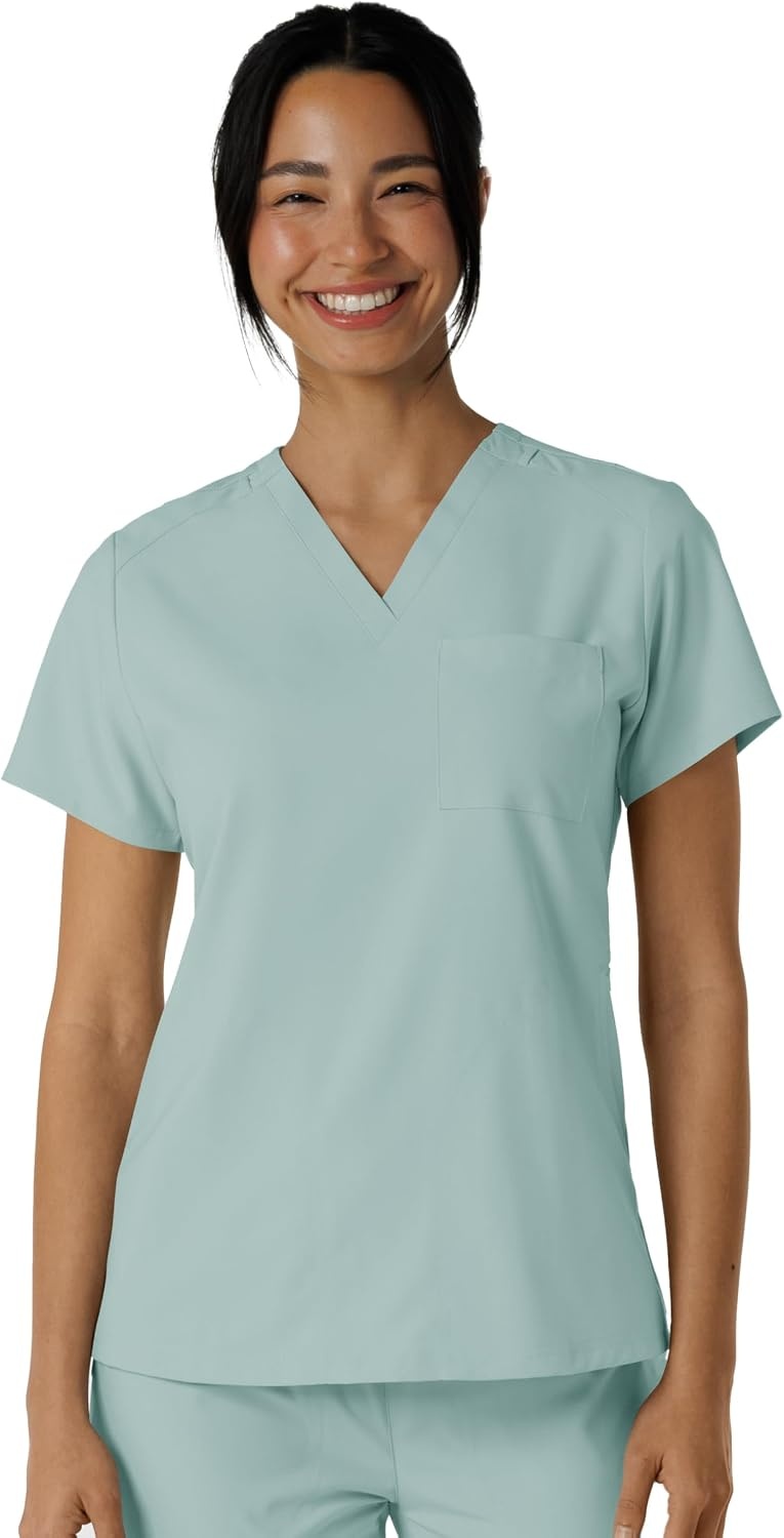 Wink Women’s Women’s Flex-n-Reach V-Neck Scrub Top(Sky Blue)