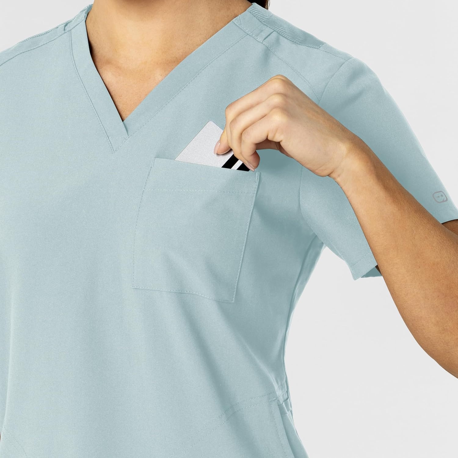 Wink Women’s Women’s Flex-n-Reach V-Neck Scrub Top(Sky Blue)