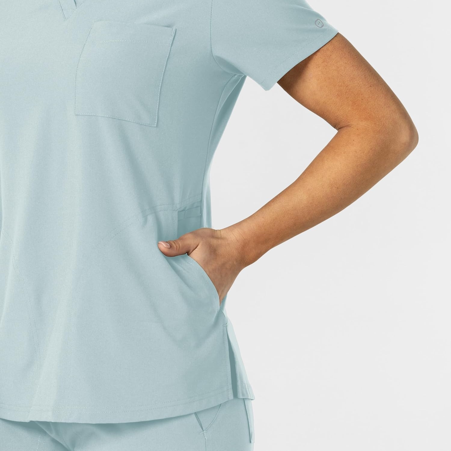 Wink Women’s Women’s Flex-n-Reach V-Neck Scrub Top(Sky Blue)