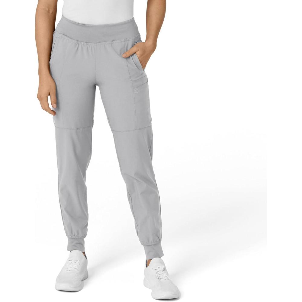 W123 Women’s Comfort Waist Cargo Jogger Scrub Pant(Grey)
